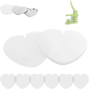200 PCS Heart Button Maker Supplies, Clear Film for Heart-Shaped Button Maker Machine