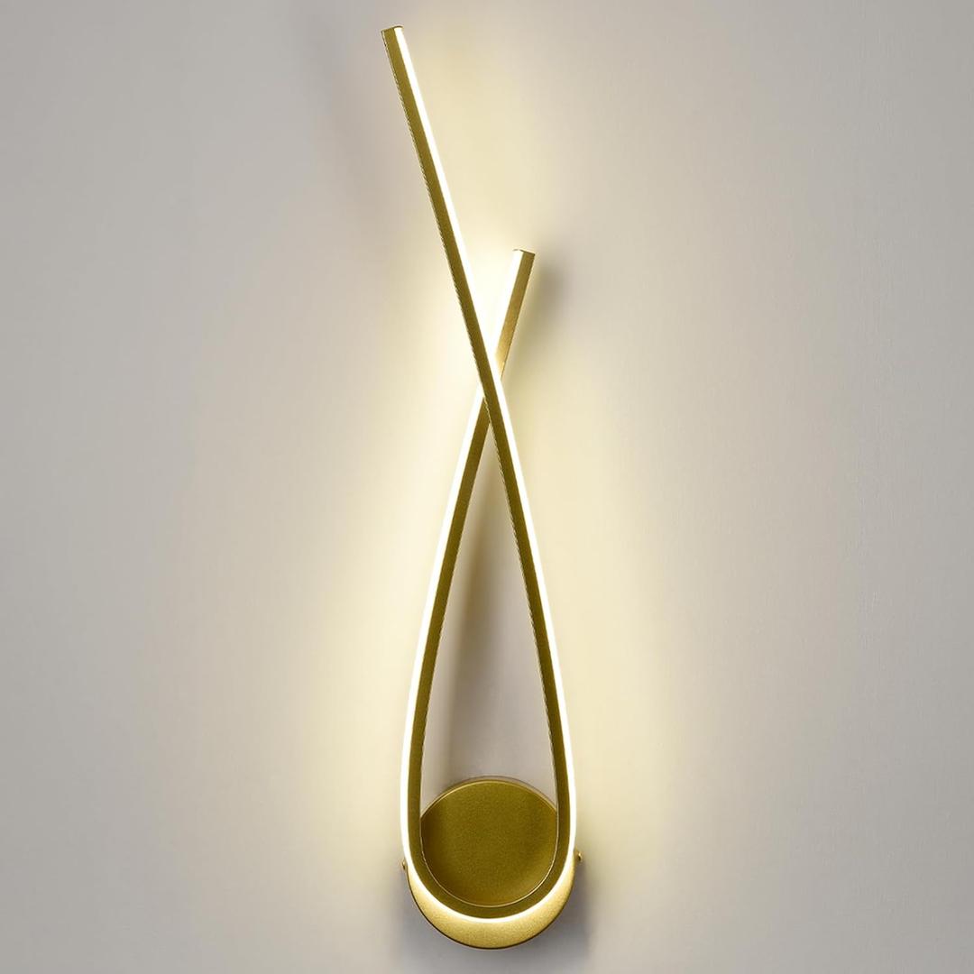 LED Vanity Light Modern Sconces Hardwired Wall Lighting Indoor Gold Wall Sconce for Bedroom Living Room Doorway Hallway