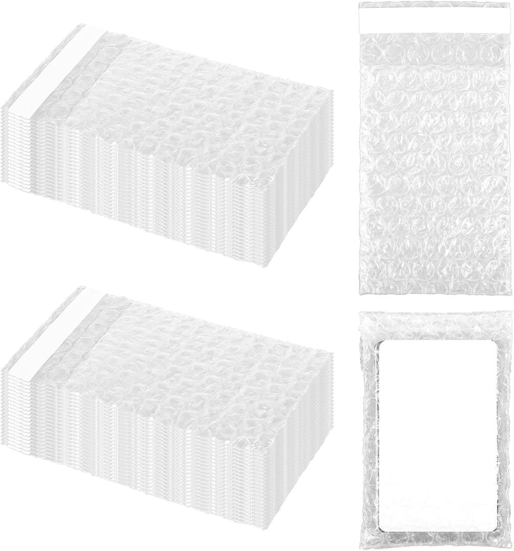 300Pcs Small Bubble Wrap Pouches 2.75" X 4" Clear Bubble Wrap Bags Self Seal Small Double Walled Bags for Packing Business Shipping Storage Protective Packing Bag