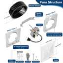BKR60 Bathroom Exhaust Fan Replacement with Cover/Grille | Quiet 3.0 Sones High Airflow Fan Motor Replacement Fit 670, 671, 688-G/H/J/K, 693, 695, 695P, 695-R02, 696N, 696N-R02, 690-A, 690NT-A
