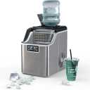Countertop Ice Maker, 40LBS/24H Portable Compact Ice Machine with Top Inlet Hole, Auto Self-Cleaning Function, 24 pcs Ice Cube in 15 Mins, Ice Scoop and Basket Perfect for Home, Party, Office