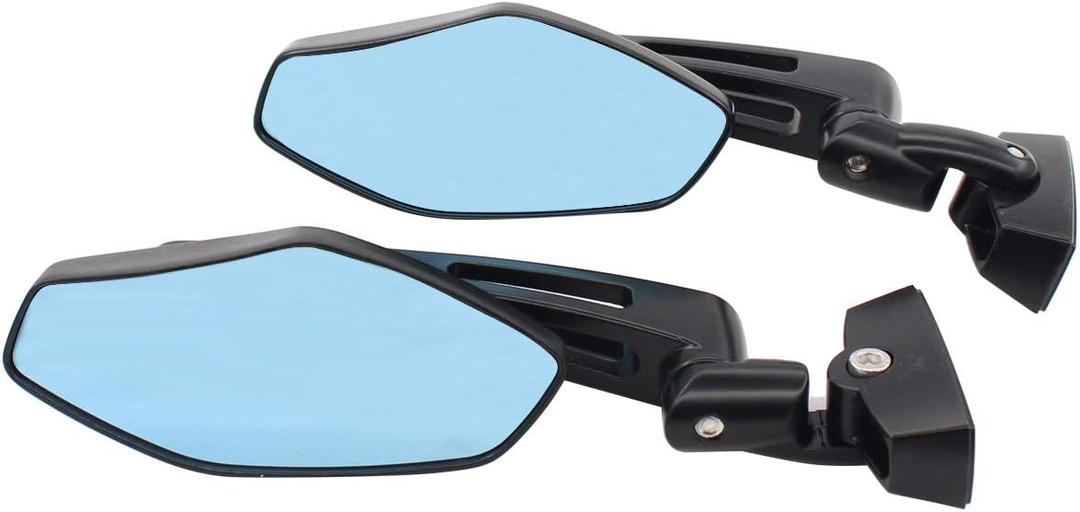 NewYall Pair Black Racing Rear view Mirror Double Adjustment Sport Bike Side Mirror for Kawasaki for Suzuki for Honda CBR 250 600 929 954 1000 GSXR 600 750 1000 SV 650S 1000S ZX6R ZX9R
