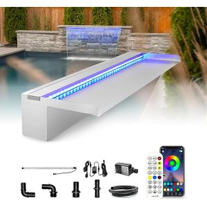 Stainless Steel Sheer Descents - Weirs - Open Top (1-Foot, No Light)