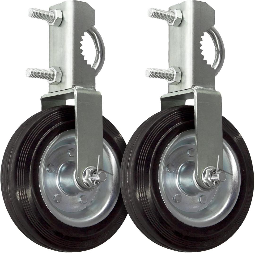 ForoGore 2 Pack Gate Wheel for Metal Swing Gate with 1-5/8" Thru 2" Gate Frames, Heavy Duty Fence Gate Wheel, Gate Helper Wheel Gate Support Wheel Gate Caster for Chain Link Fence