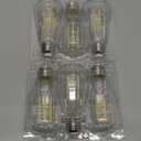TJOY Edison Light Bulbs 60W Equivalent, Dimmable Vintage LED Light Bulbs, E26 Medium Base, 5000K Daylight, ST58, 8W, 800LM, Ultra-Bright, 80+CRI, Antique Decorative LED Filament, Clear Glass, 6 Pack (5000k Daylight White)