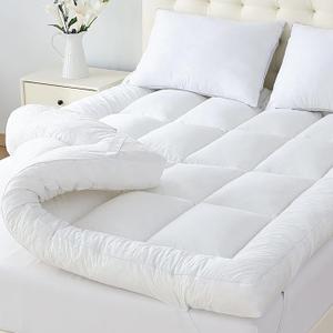WhatsBedding 5 Inch Memory Foam Mattress Topper Queen for Back Pain, 100% Cotton Extra Soft Pillow Top Mattress Topper, 2000GSM Fluffy Shredded Memory Foam Filled & Thicked Down Alternative-Lined