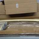 Curved Shower Curtain Rod for Bathroom, 40-72 Inches Adjustable Curved Shower Rod, 0.9MM Aluminum Rustproof Shower Curtain Rod with Rotating Brackets for Extra Shower Space, Need to Drill, Gold