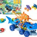 Monster Jam Mini Jams Megalodon Squid Takedown Monster Trucks Playset, One Size