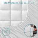 HYLEORY Twin XL Mattress Pad Quilted Fitted Mattress Protector Cooling Pillow Top Mattress Cover Breathable Fluffy Soft Mattress Topper with 8-21" Deep Pocket