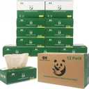 Unbleached Bamboo Facial Tissues - 12 Boxes of 100% Natural, Hypoallergenic, 134 Sheets per Box, FSC Certified, Eco - Friendly, Ultra - Soft & Gentle for Everyday Home and Office Use