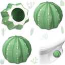 Honeydak 2 Pack Toilet Bolt Caps Decorative Cactus Toilet Bolt Screw Covers Cute Ceramic Bathroom Decor Fun Themed Gadgets Bathroom Replacement Parts (Green)