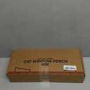 CHEERHOME PETS Cat Window Perch with Washable Bolster, Fluffy Cats Hammock Bed for Window, Adjust Wooden Seat for Kitten Bedside Windowsill, Wooden Cats Furniture(Medium White)