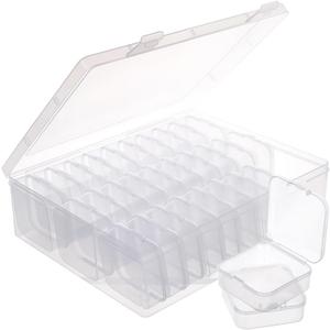 Bead Organizer Box 31PCS Small Beads Organizers Box with Hinged Lid Mini Clear Dimond Storage Plastic Cases Rectangle Transparent Containers Boxes for Jewelry Making Art DIY Crafts Nail