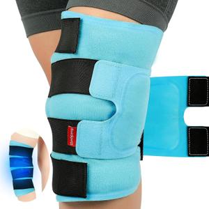 Comfytemp Large Knee Ice Pack Wrap Reusable Gel, Knee Cold Compress Brace for Injury, Pain Relief, Knees Replacement Recovery Sleeve, Arthritis, ACL, After Surgery, Running Essential, 23.6"x11.8"