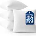 MIULEE Throw Pillows Inserts, Pack of 4 20x20 Inch 100% Virgin Fiber Filling Bed Couch Pillows