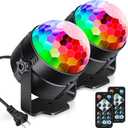 Luditek 2-Pack Sound Activated Party Lights with Remote Control, Disco Ball Light, DJ Strobe Lamp for Home Room Dance Party Supplies White Elephant Gifts Birthday Christmas Halloween Party Decorations