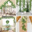 RECUTMS Artificial Vines Ivy Garland 2Pcs 6Ft Fake Hanging Vine Plants Faux Green Grape Leaves Greenery Indoor Outdoor Home Office Garden Wedding Jungle Beach Birthday Party Arch Table Spring Decor