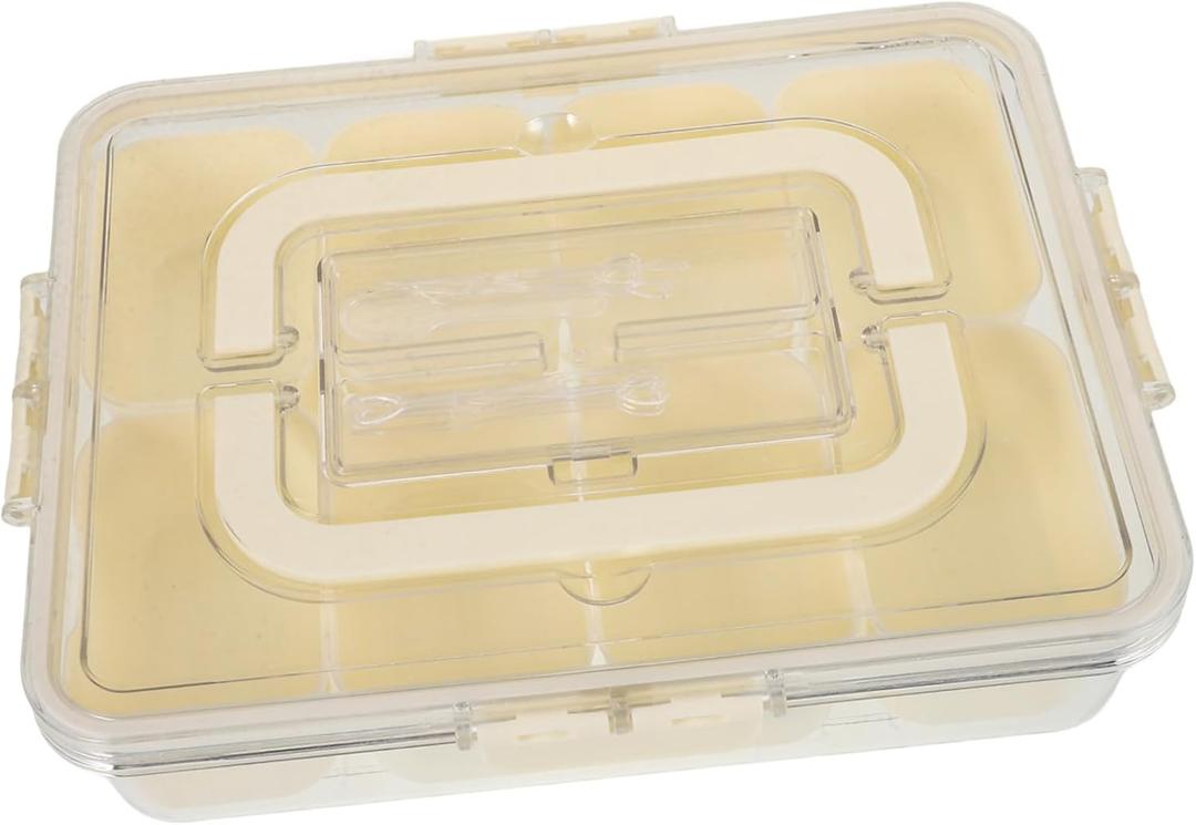 Unomor Storage Bins Lids Fridge Fresh Storage Box 8 Compartment Snack Box for Fridge, 2 Pack