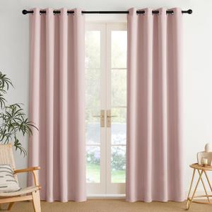 NICETOWN Room Darkening Draperies Curtains Panels, 2 Panels Blush Pink W52 x L84
