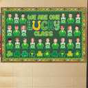 7 x 36 Pcs St. Patrick's Day Leprechaun Gnome Cutouts for Bulletin Board Decoration with Photo Space for DIY Photo Craft Shamrock Classroom Party Dcor (Leprechaun-W)