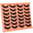 Short Lashes Natural Look False Eyelashes Thick Volume Faux Mink Lashes Pack Wispy Strip Fake Eyelashes Cat Eye Lashes that Look Like Extensions 14 Pairs