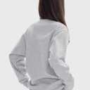 PUMIEY Women's Oversized Sweatshirts Fleece Crew Neck Hoodies with Pockets Long Sleeve Pullover Tops Three-No Collection (Medium, Heather Grey)