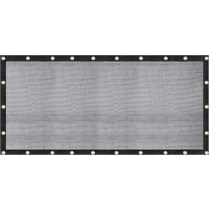 [WindscreenSupplyCo] 60-70% 8 FT X 16 FT Mesh Tarp/Shade Cloth 9-Needle Knitted Heavy Duty Black with Grommets for Green House, Garden, pergola, Pools, Dump Truck - MT0816BLKX1