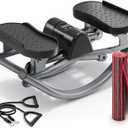 FineWay Upgraded Rock Stepper 2.0 for Exercise at Home, Rocking Stepper Side to Side, Low-Impact Knee-Friendly Exercise Machine with Resistance Bands, LCD Monitor & 330 LBS Capacity, Full Body Workout