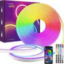 Neon Led Strip Light,32.8Ft Waterproof RGB Light Strip Control with Remote APP,24V Flexible DIY Silicone Lights,Multiple Mode Music Sync Gaming Led Neon Rope Lights for Party Home Indoor Outdoor Decor