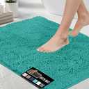 GORILLA GRIP Bath Rug Mat, Soft Absorbent Chenille, Quick Dry Microfiber Mats, Rubber Backing Washable Shower Floor Rugs, Bathmat Runner, US Designed Bathroom Home Decor Accessories 24x17, Turquoise