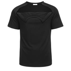 Deyeek Unisex Chemo Port Shirts Post Shoulder Surgery Recovery Shirts Tear Away Side Zippers Off Full Open Chemo Clothing, XL