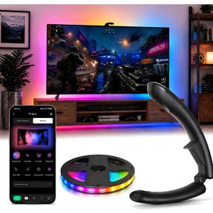 AOC TV LED Backlight, TV Lights that Change with TVs for 55-65 inch Screen, RGB Strip Lighting with Sensor, Syncs Behind the Monitor, Smart App Control, Movie Game Music & DIY Mode, 14.8FT