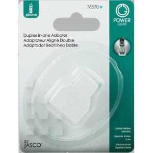 Jasco Products White Duplex In Line Phone Adapter 76570, 2 Pack