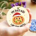 5 x Pizza Ornaments for Christmas Tree 2025, Double Sided Ceramic Food Ornaments for Christmas Tree Decorations, Food Lovers Gifts for Women Men Friends Coworker, for Pizza Lovers