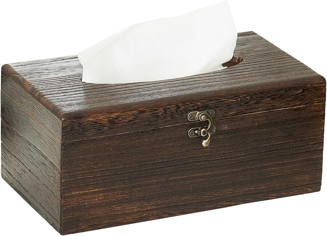 Rectangular Wood Tissue Box,Decorative Wooden Tissue Box Cover,Tissue Box Holder,Tissue Box for Bathroom&Tabletop