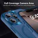 YFEMLAZ Magnetic for iPhone 16 Pro Max Case,with Screen Protectors X2,Full Camera Protection,Compatible with MagSafe,Translucent Matte,Anti-FingerprintShockproof Protective Phone Case,6.9",Blue