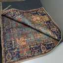 Keen Home Design 4x6 Rug - Machine Washable Area Rug with Non-Slip Backing, Ideal for Living Room, Dining Room, Bedroom - Vintage, Easy Clean, Durable, Low Pile Rug - (4' x 6') (Navy Blue/Red)