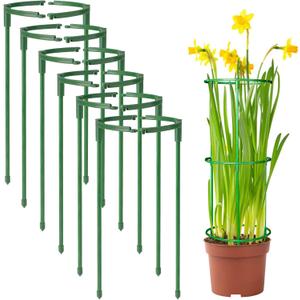 12Packs Plant Support Stakes Half Round Plant Stakes for Indoor Plants, Stackable 3 Tier Garden Flower Support, Plant Cages for Tomato,Monstera, Peony, Hydrangea, Climbing Plants