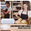 Ziliny 20 Pcs Plastic Serving Trays Bulk Plastic Serving Platters Reusable Rectangle Food Tray Stackable Party Trays for Dinner Snack Dessert in School Cafeteria(White,16 X 11)