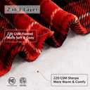 Red Christmas Electric Heated Blanket 62"x84", Fast Heating Twin with 8 Hours Auto Off/8 Heats Levels, Soft Plaid Sherpa with ETL Certification, Gift for Women Adults Keep Warm in Home Office