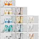 SIMPDIY Shoe Organizer, 12 Pack Shoe Storage Shoe Organizer for Closet, Shoe Boxes Clear Plastic Stackable Shoe Storage Boxes for Size 13