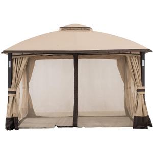 Sunjoy Netting for 11x13 Moorehead Domed Soft Top Gazebo, Light Tan