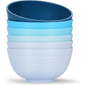 Homestockplus Set of 6 Unbreakable Soup Bowls, 34 Ounces Big Bowls Microwave and Dishwasher Safe BPA-Free Bowl for Cereal, Salad, Soup, Ramen,Oatmeal Apply to Kitchen, Dishwasher & Microwave Safe
