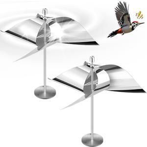 2 Pack Reflective Bird Deterrent, Outdoor Reflective Pinwheel Dird Repellent Devices, Used In Gardens, Yards And Lawn Decorations To Repel Woodpeckers And Pigeons
