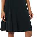 Amazon Essentials Women's Gathered Short Sleeve Crew Neck A-line Dress (Available in Plus Size)