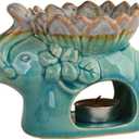 Fragrance Essential Oil Burner Tealight, Tea Light Candle Wax Warmer, Tealight Fragrance Oil Warmer (Ice Cracked Glaz Elephant Shape)