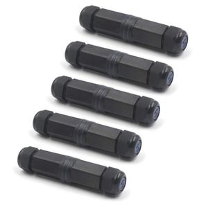 VCE IP68 Waterproof Ethernet Coupler 1000Mbps, CAT6/CAT5E/CAT5 Female to Female Adapter PoE, Shielded Outdoor RJ45 Connector 5-Pack