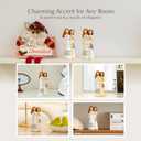 Resin Sister Figurine Statue, 6" Hand-Painted Friendship Sculpture for Best Friends, Sisters, Women  Unique Gift for Birthday, Christmas, Elegant Home Decor Keepsake with Best Wishes Card (White and Yellow)