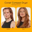 Conair Travel Hair Dryer with Dual Voltage, 1875W Compact Blow Dryer with Folding Handle, Gray