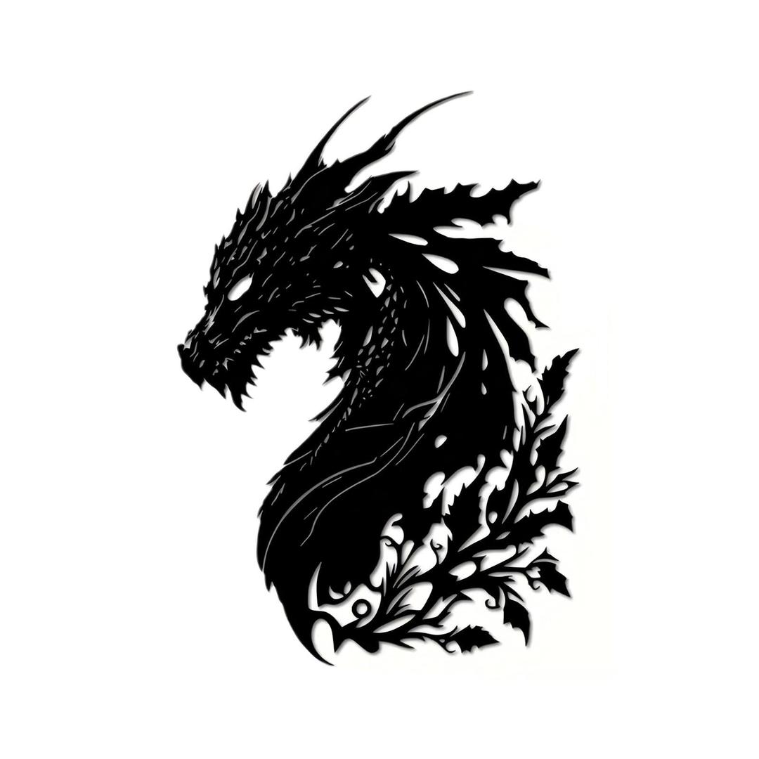 Dragon Metal Wall Decor, Medieval Dragon Wall Decor, Head Metal Wall Art Outdoor, Medieval Decor Fantasy Decorations, Decoration for Living Room Bedroom Man Cave (20 * 15)